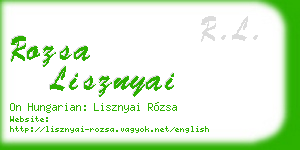 rozsa lisznyai business card