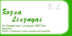 rozsa lisznyai business card